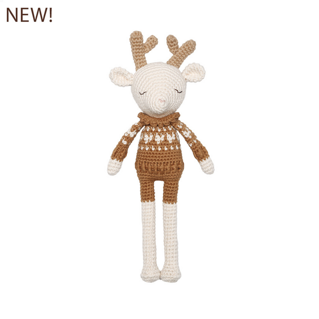 Häkelpuppe Robin Reindeer I hearts sweater